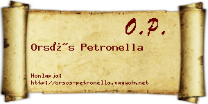 Orsós Petronella névjegykártya