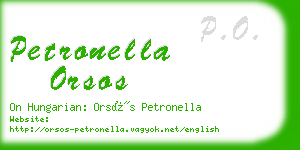 petronella orsos business card